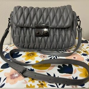 Badgley Mischka Gray Quilted Crossbody bag in excellent used condition